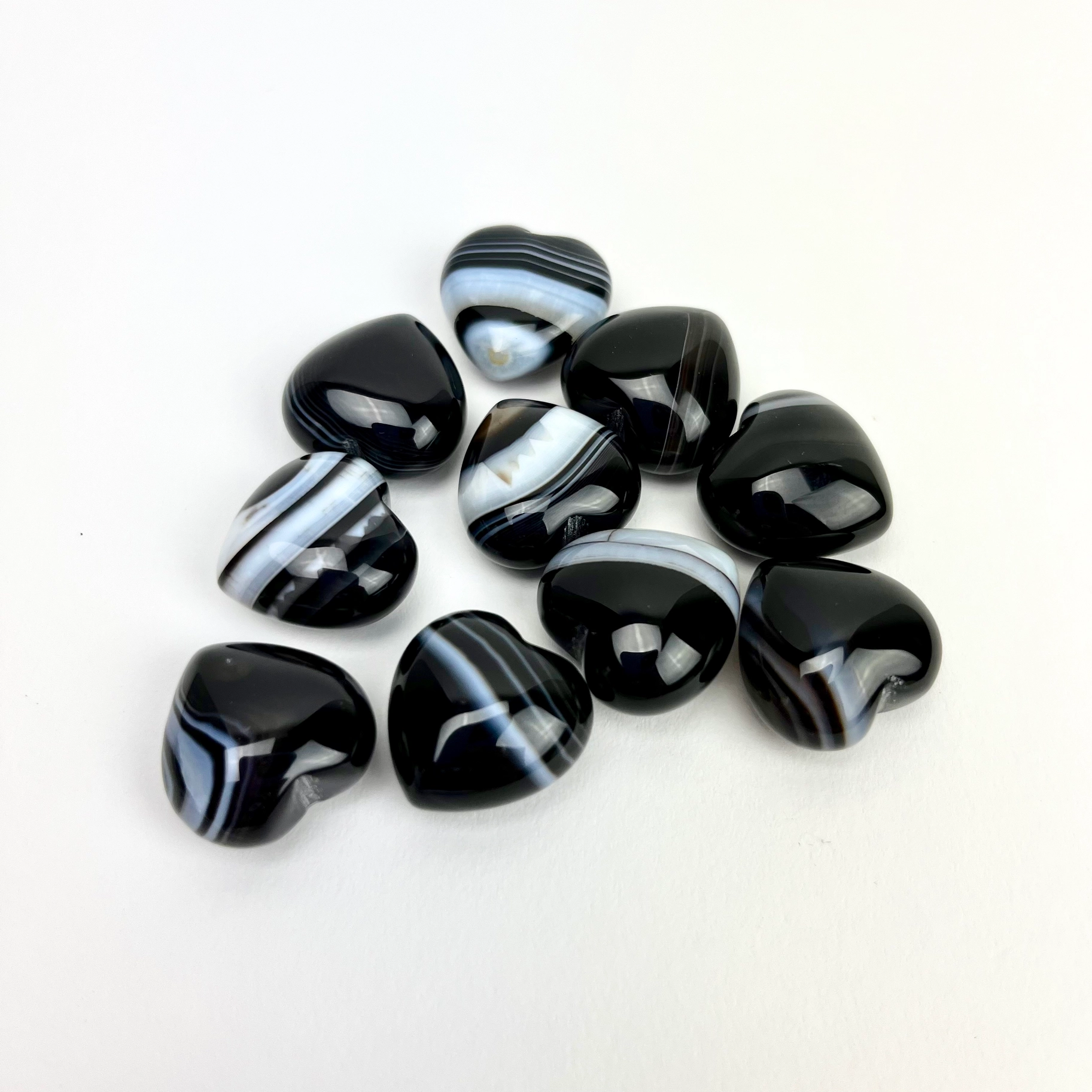 Minihjärta Black Sardonyx 20mm