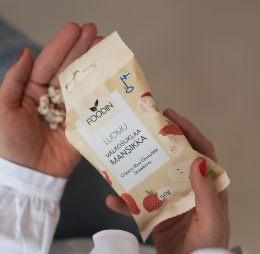 Foodin - Vit chokladjordgubbe (L) 50g