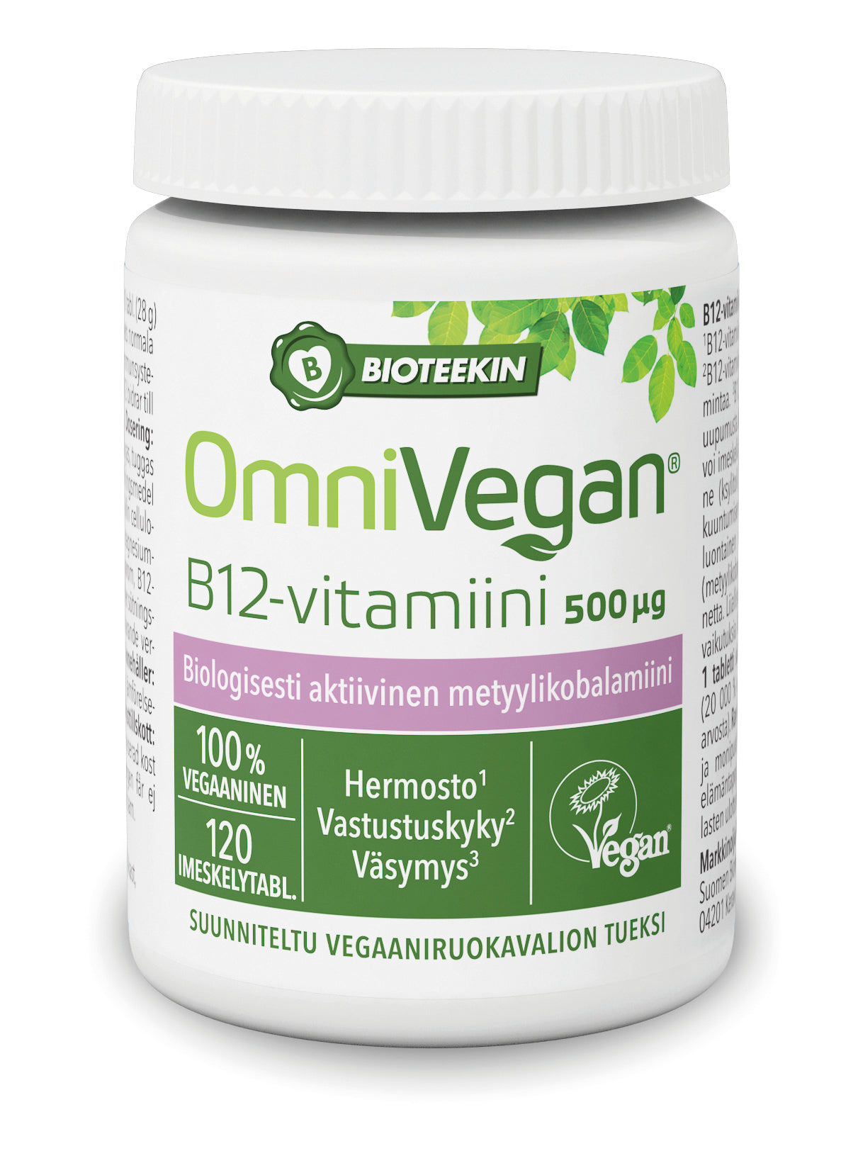 Bioteekki Vegan B12-vitamin 120 tbl.