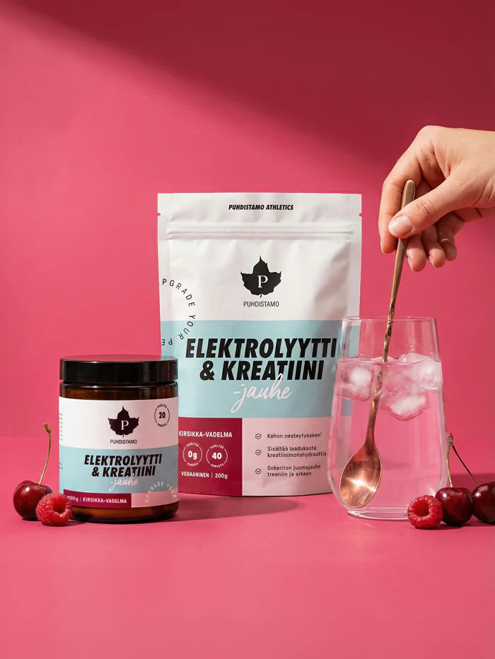 Elektrolyytti & Kreatiini -jauhe Kirsikka-Vadelma 100g