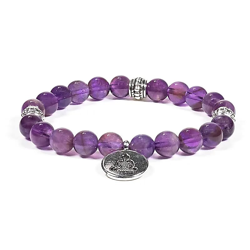 Armband 8mm Ametist & Buddha