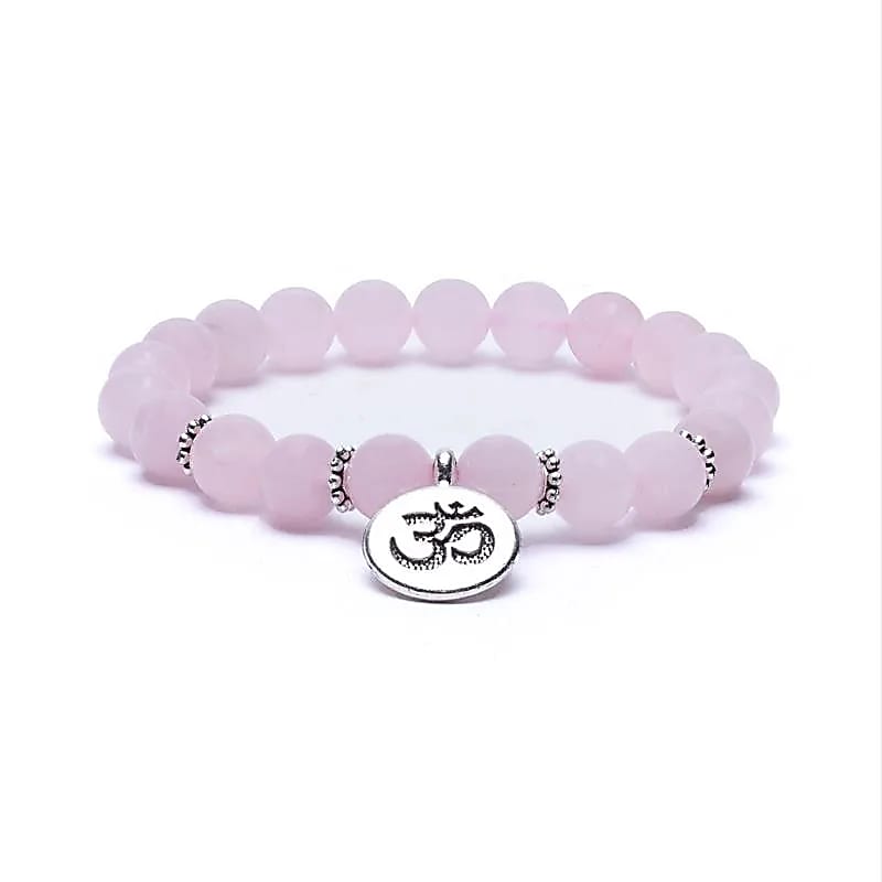 Armband 8mm Rosenkvarts & Om
