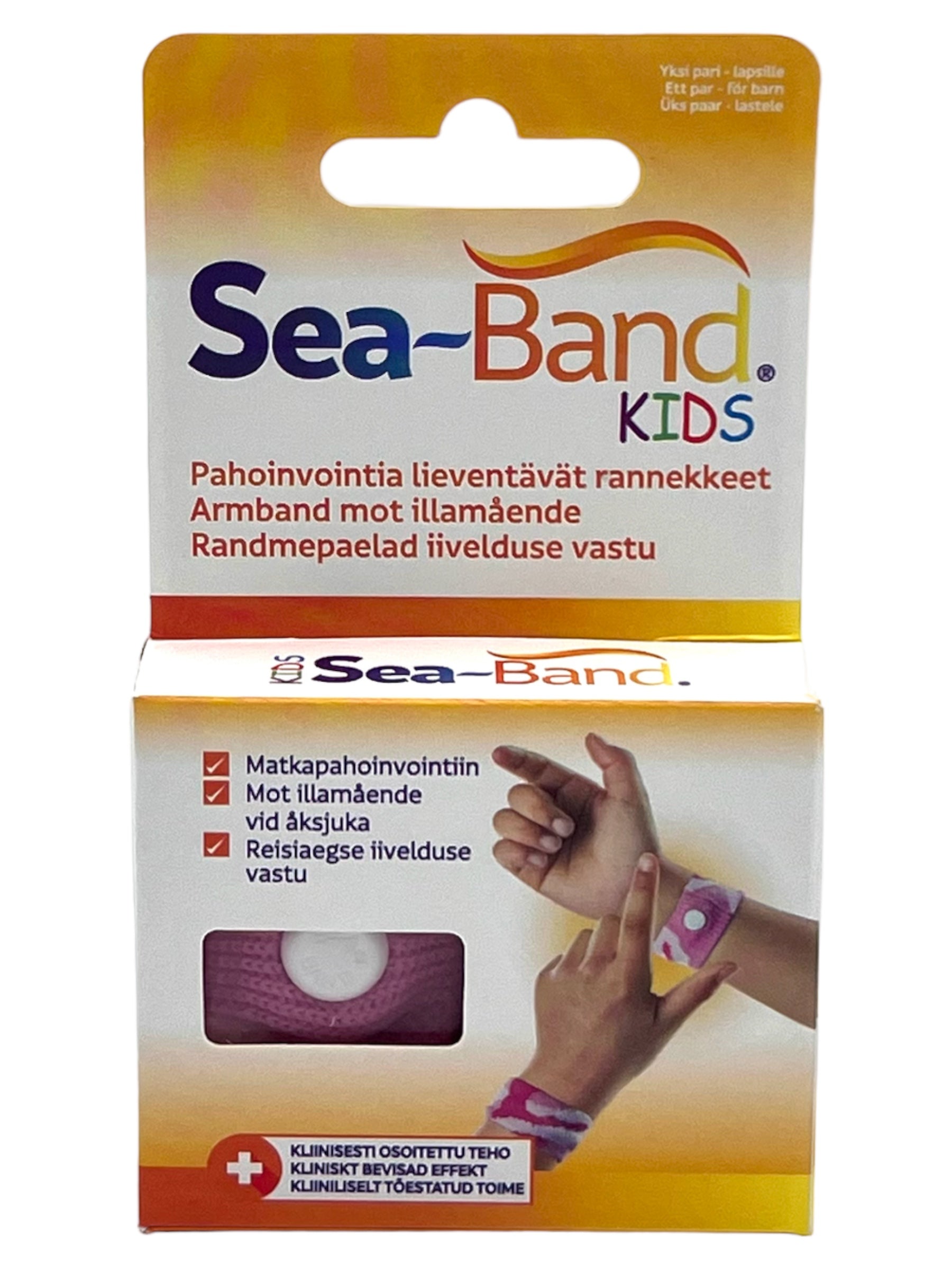 Sea-Band Kids armband, rosa 1par
