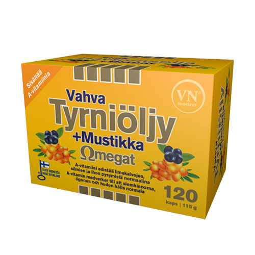 Vahva Tyrniöljy +Mustikka Omegat 120kps.