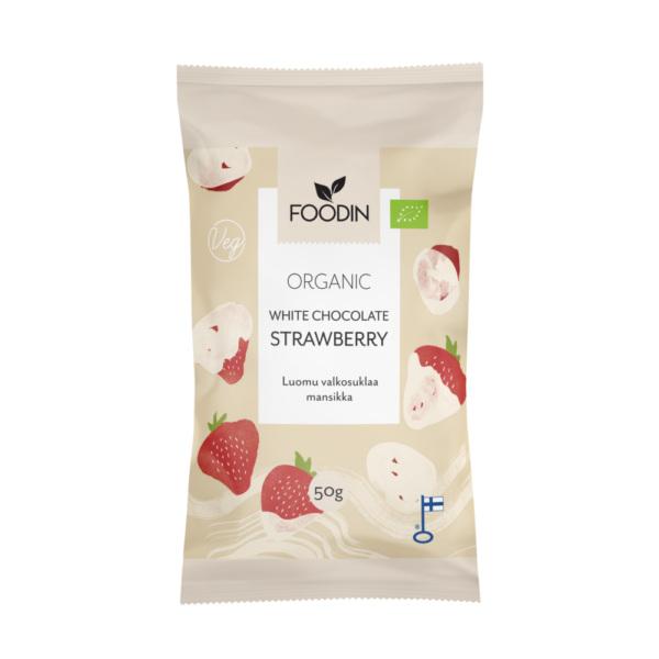 Foodin - Vit chokladjordgubbe (L) 50g