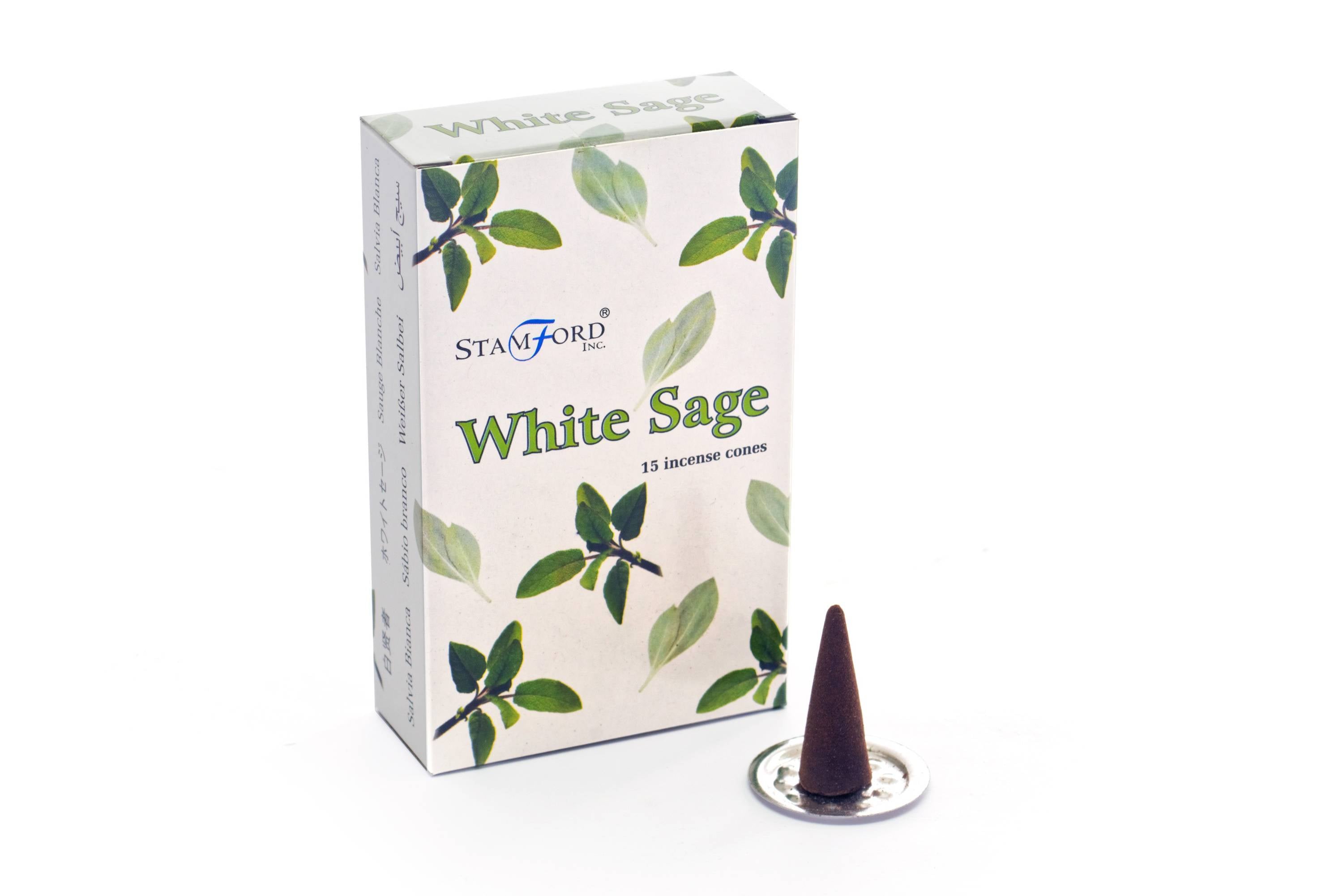 Vit Salvia Rökelsekon 15 st