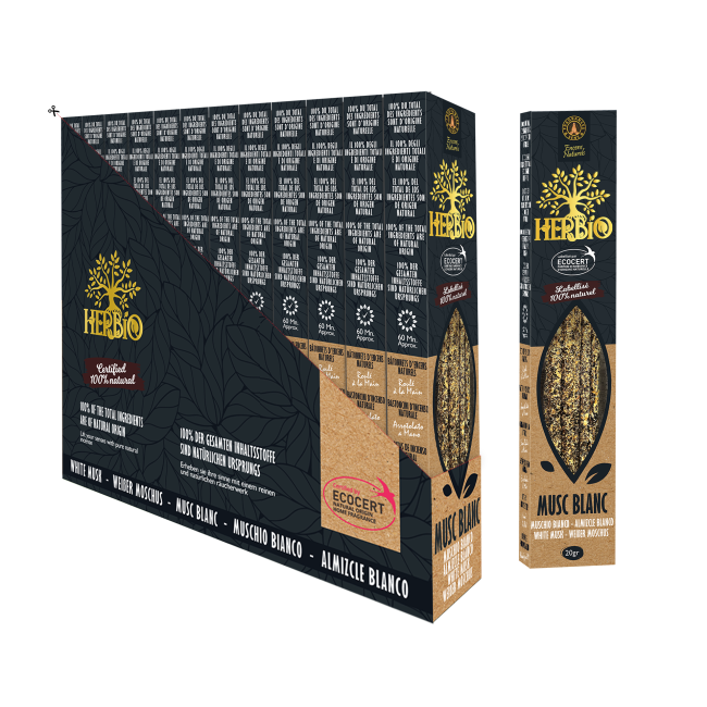 Herbio White Musk - Naturlig Smudge-rökelse 20g