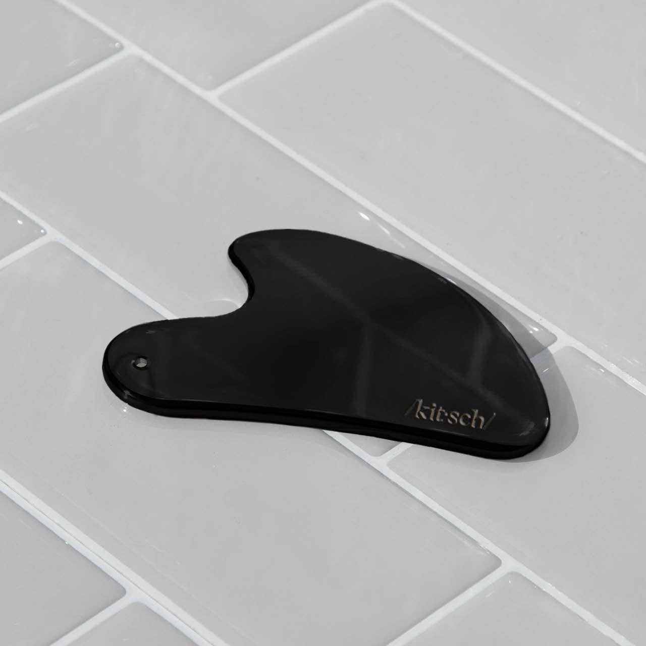Kitsch Gua Sha - ruostumaton teräs MUSTA