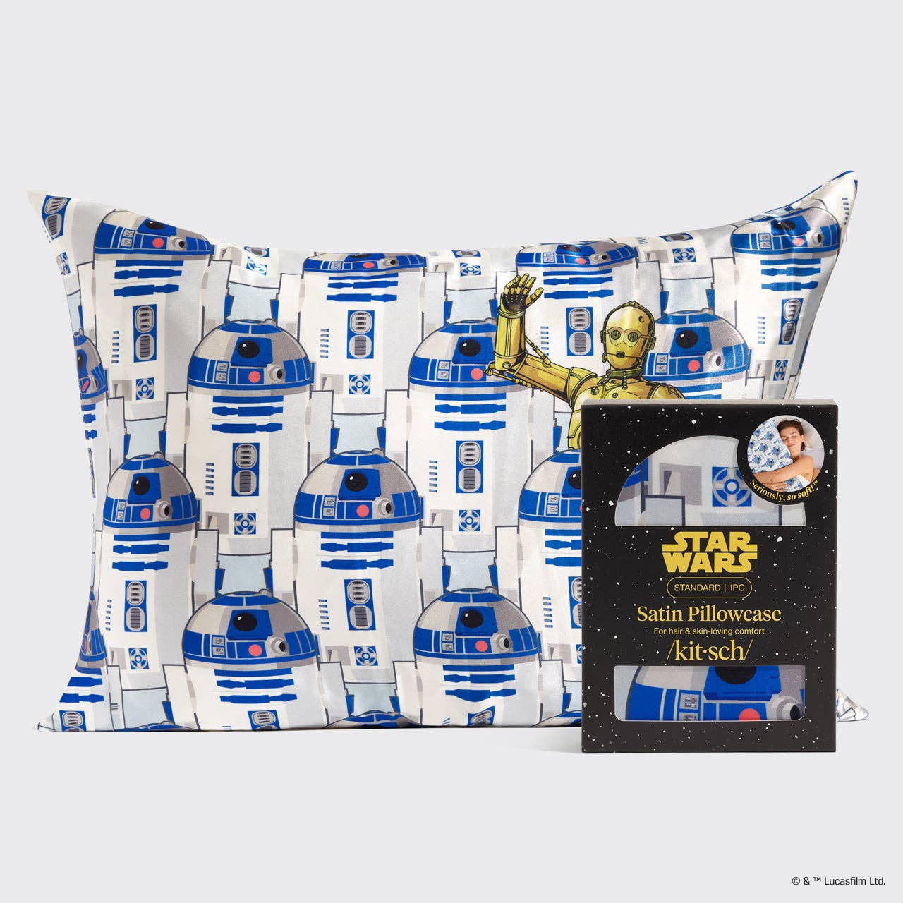 Star Wars™ & Kitsch-satinörngott i R2-D2- och C-3PO-design