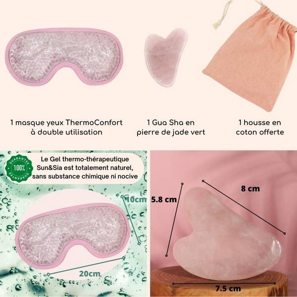 Beauty Duo Ruusukvartsi  Gua Sha Kit + Kylmä/kuuma rentoutus-naamio