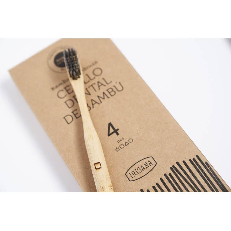 Bamboo Active Carbon Toothbrush - Box of 4 Irisana Units