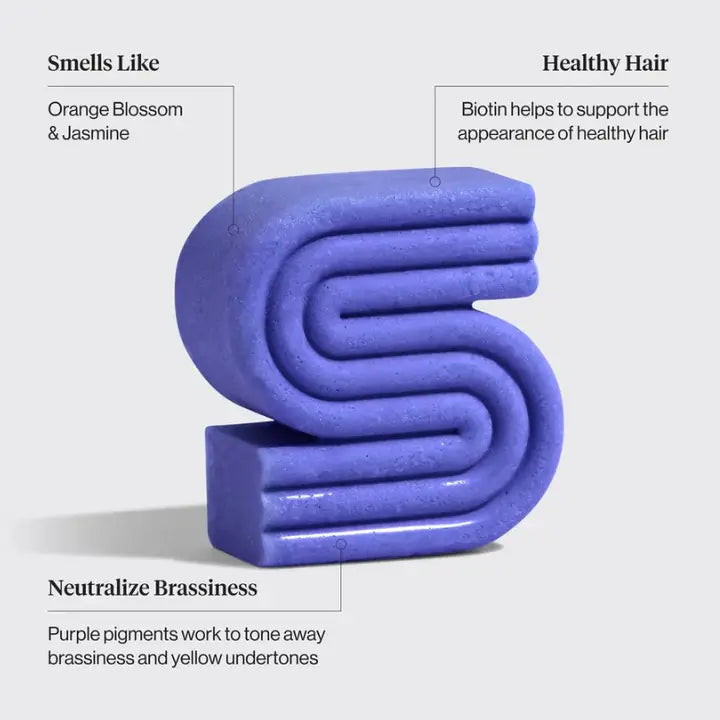 Purple Toning Solid Shampoo Bar, Kirkastava shampoopala vaaleille hiuksille