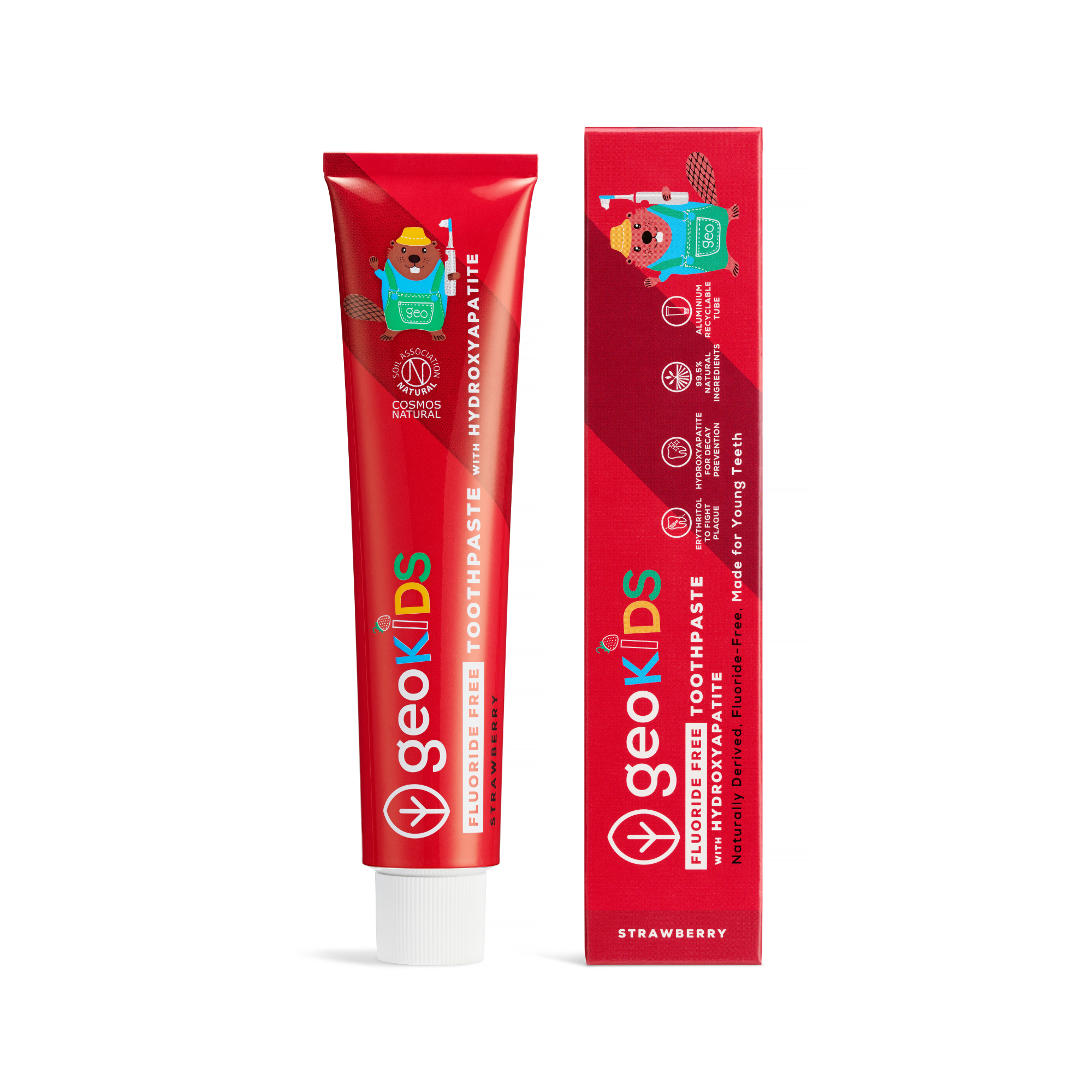 NEW - Kids Toothpaste with Hydroxyapatite - Strawberry - Fluoride-Free