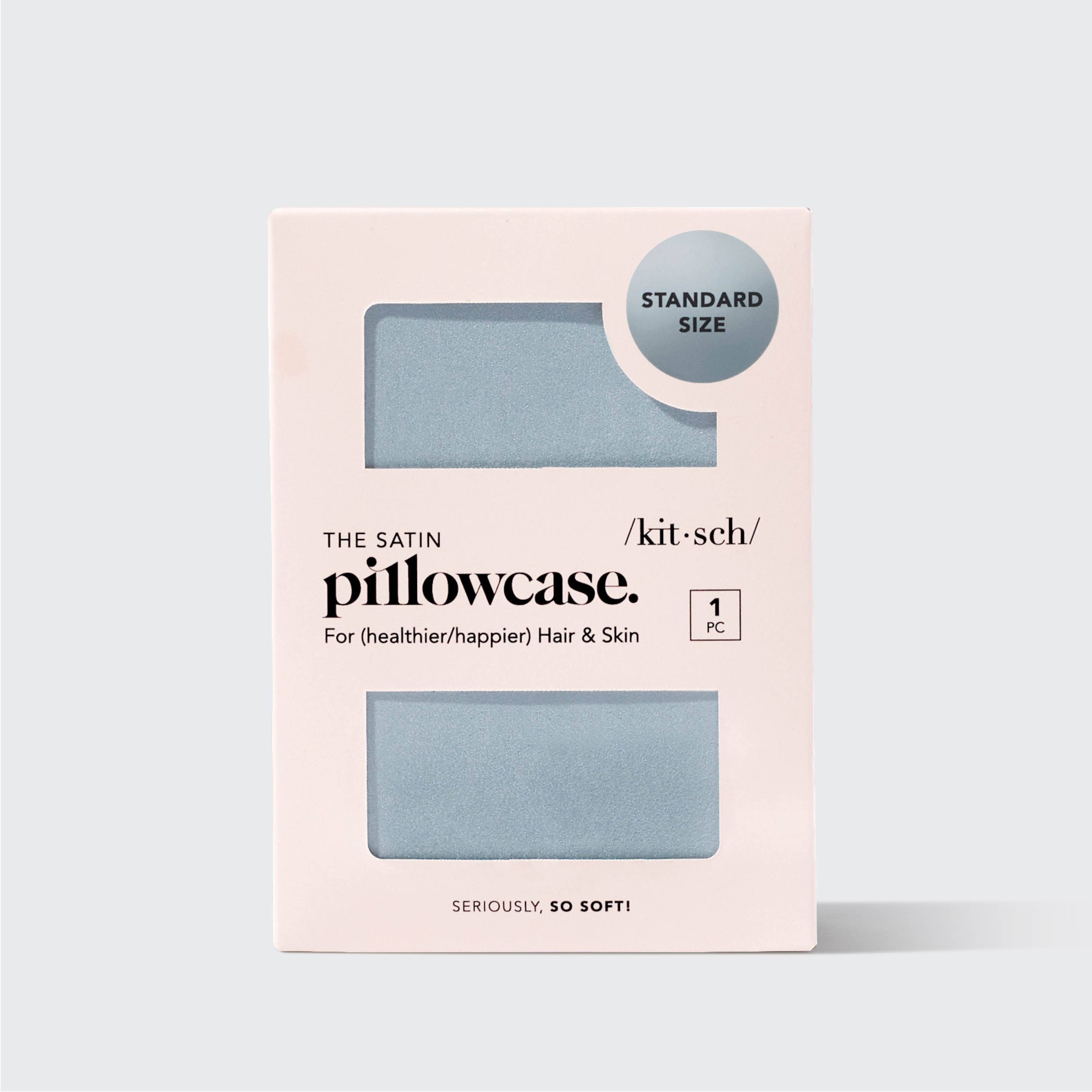 Kitsch The Satin Pillowcase - Haze Blue - satintygn örngott