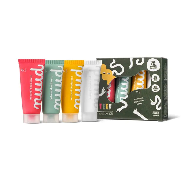 Nuud Vegan deodorant - Familjeförpackning | Ny Kräm 4x20ml
