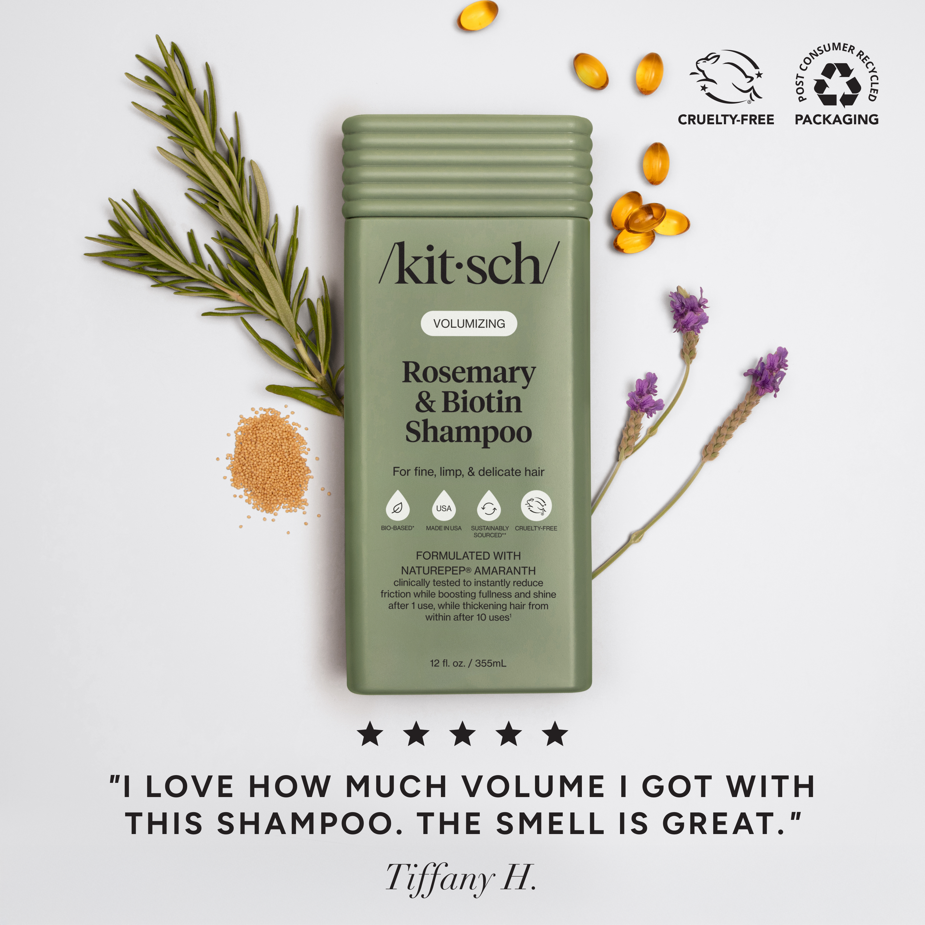 Kitsch Volumizing Rosemary & Biotin Shampoo 355ml