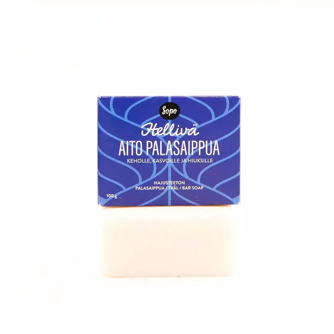 Hellivä Hajusteeton Aito Palasaippua 100g