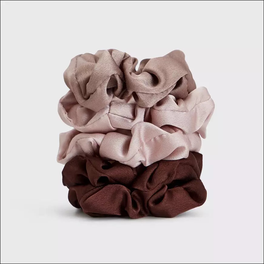 Kitsch The Satin Scrunchie 5pc - Cameo