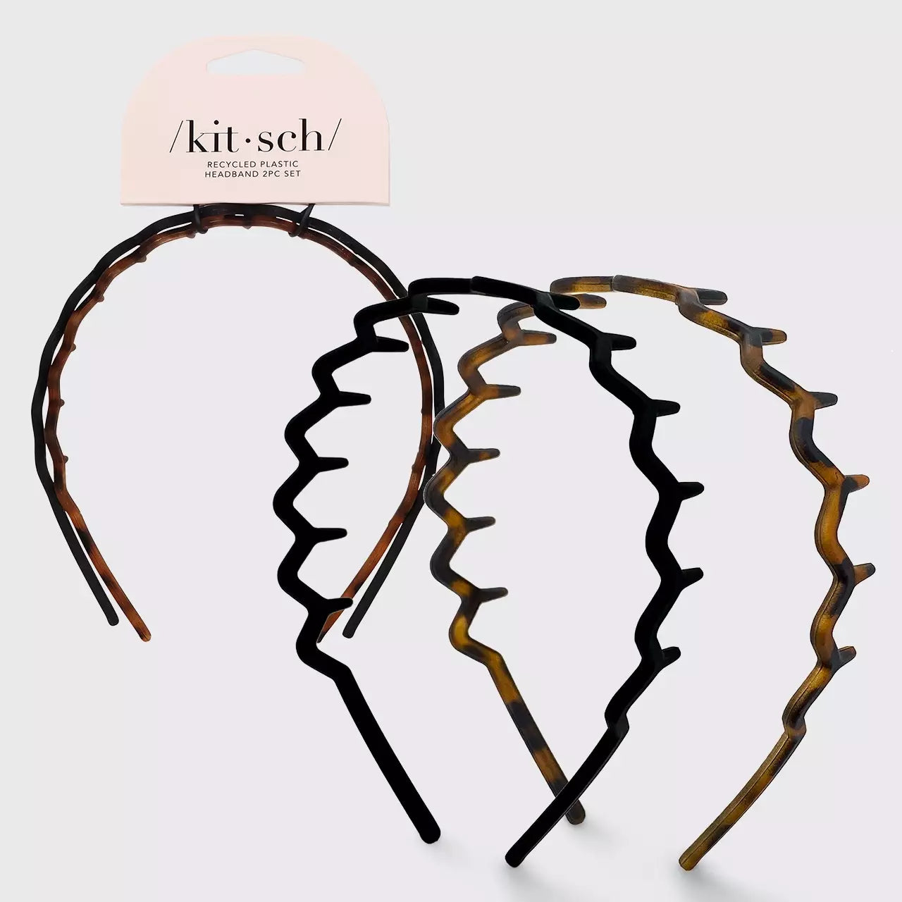 Kitsch Zig Zag Headband 2pc - Dark