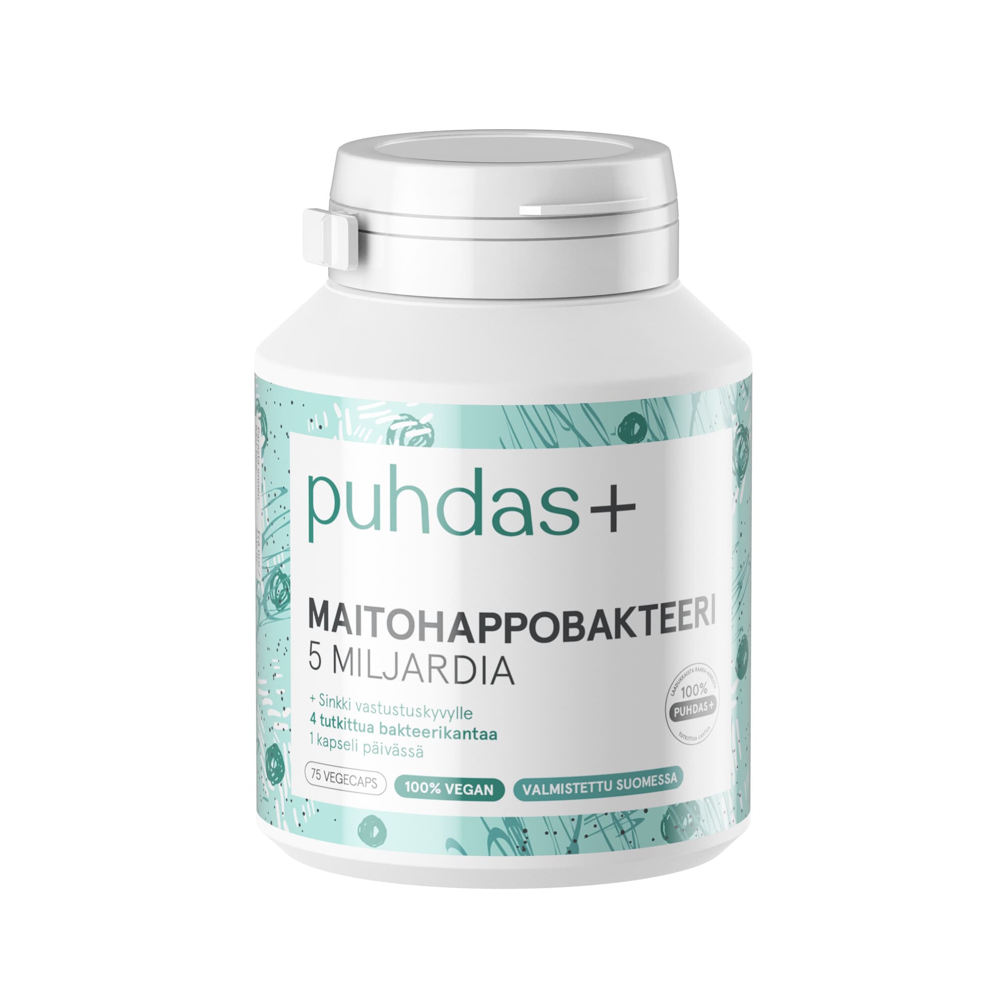 puhdas+ Mjölksyrabakterie 5 miljarder, 75 kapslar