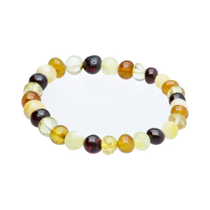 Armband 6-8 mm bärnsten, mix