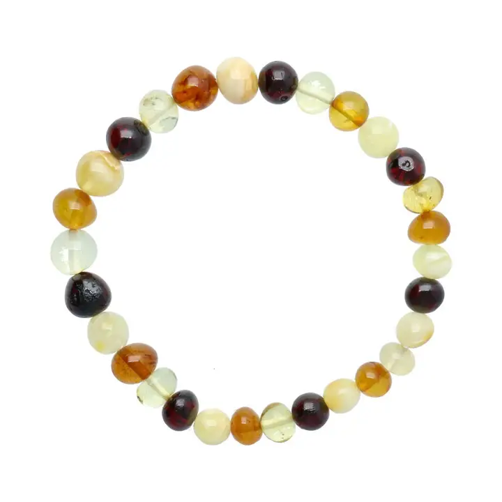 Armband 6-8 mm bärnsten, mix
