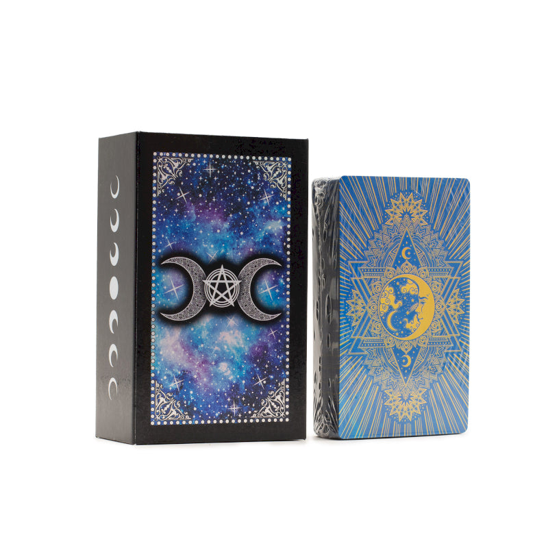 Blue Foil Tarot Set - Månskensansikte med häfte